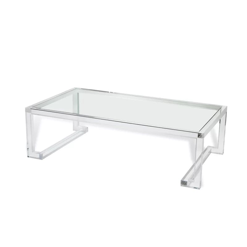 Sleek 62'' Rectangular Acrylic & Glass Coffee Table