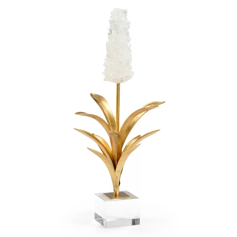 Transitional White Hyacinth Metal Figurine - 23.5" Height