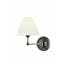 Elegant Distressed Bronze Swing Arm Wall Sconce with Off-White Silk Shade