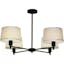 Matte Black Drum Chandelier with Snowflake Fabric Shades
