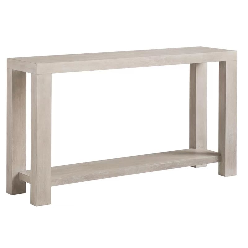 Malibu Transitional Beige Wood Console Table with Storage, 62''