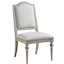 White Sand Arched Top Linen Upholstered Side Chair with Smoked Nickel Nailhead