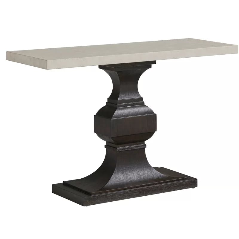 Malibu Transitional 54'' Brown/Cream Stone & Wood Console Table