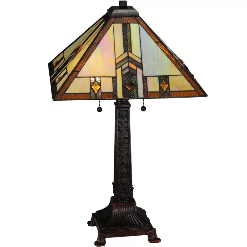 Prairie Wheat Harvest 26" Bronze Stained Glass Table Lamp