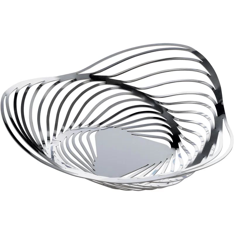 Trinity Nautilus-Inspired Stainless Steel Centerpiece Basket