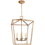 Darlana Gilded Iron 34" Large Lantern with Off-White Candle Covers