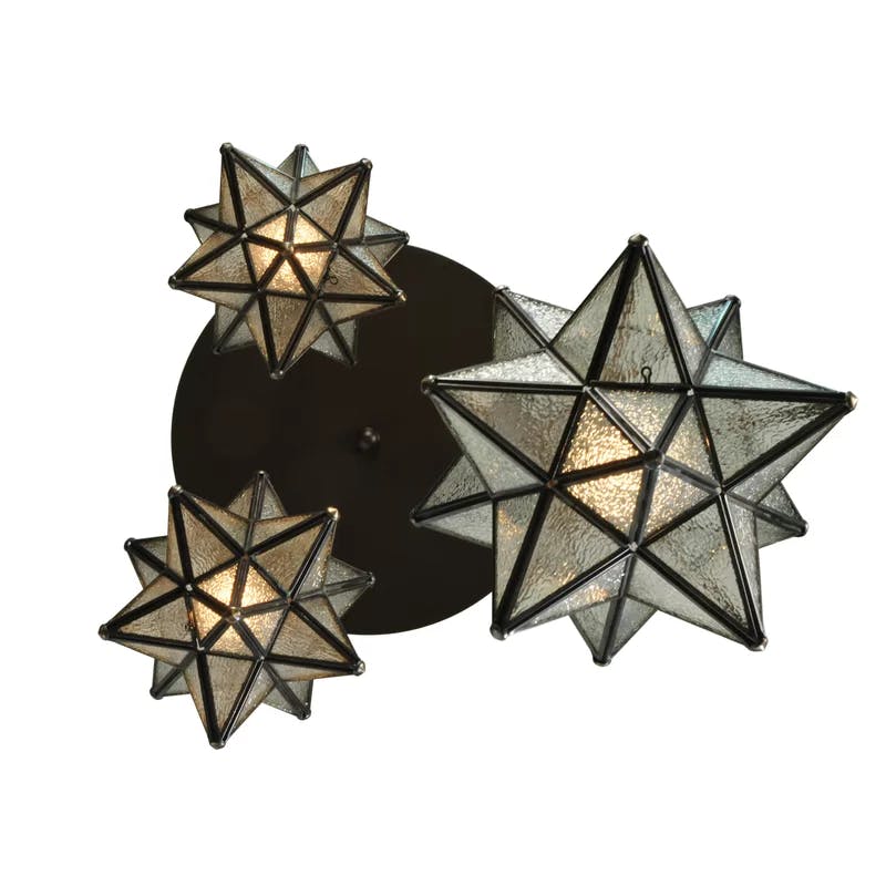 Craftsman Brown 3-Light Seeded Glass Globe LED Pendant