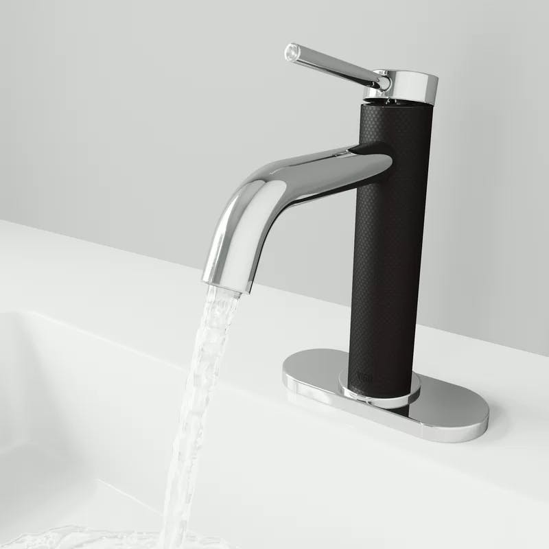 Madison 7.5" Black Chrome Brass Single Hole Bathroom Faucet