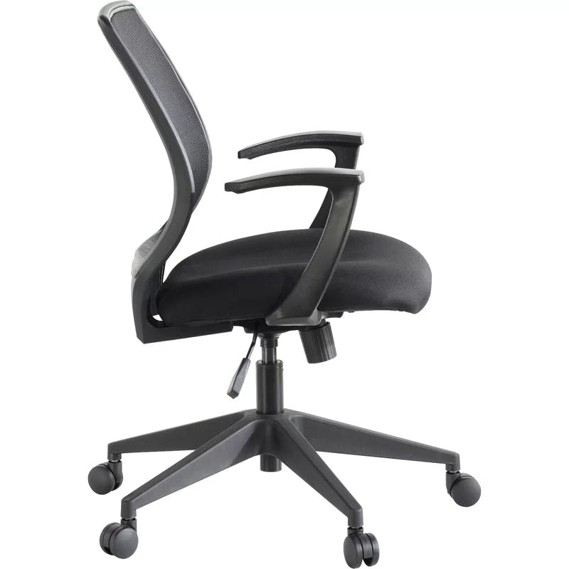 Executive Mid-Back Mesh Chair with Fixed Arms in Black