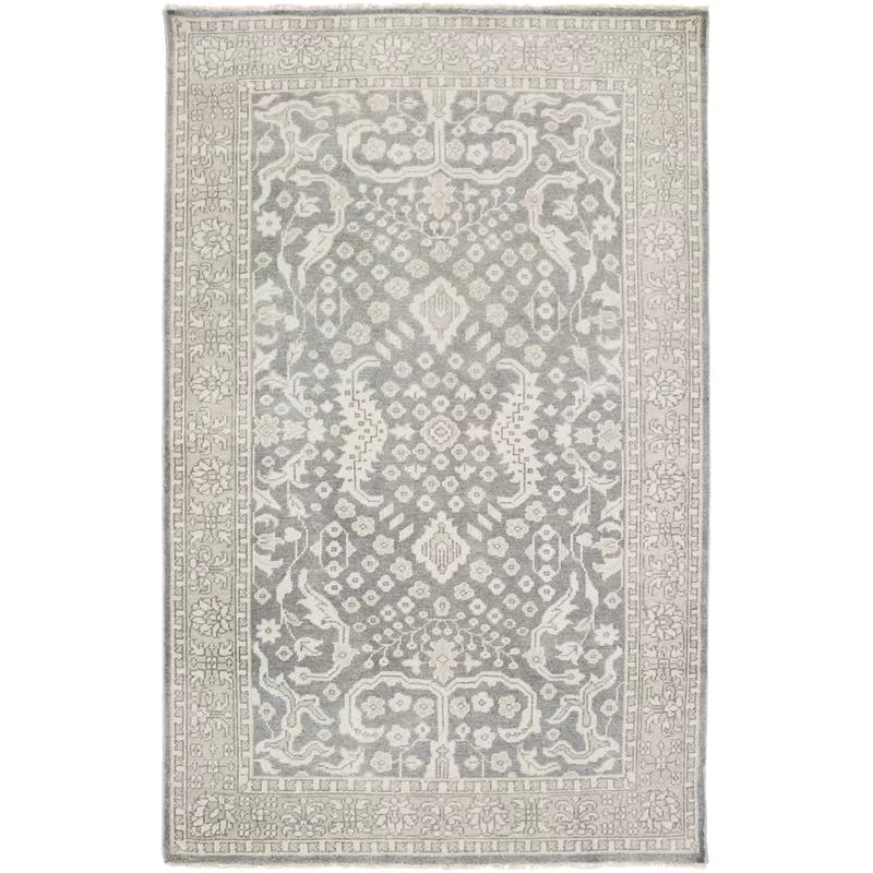 Hand-Knotted Cappadocia Gray Wool 2'x3' Low Pile Area Rug