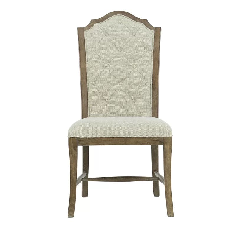 Casual 43" Peppercorn Leather Upholstered Side Chair