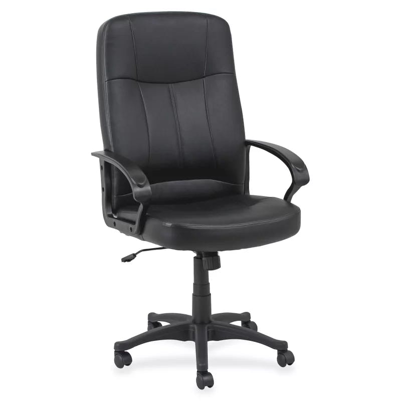 Classic Black Leather High-Back Executive Swivel Chair