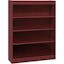 Adjustable 4-Shelf Mahogany Wood Veneer Bookcase 48"H x 36"W