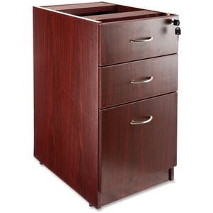 Mahogany Laminate 3-Drawer Legal Size Pedestal File Cabinet