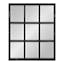 Distressed Black Wood 9-Pane Windowpane Wall Mirror 26x32