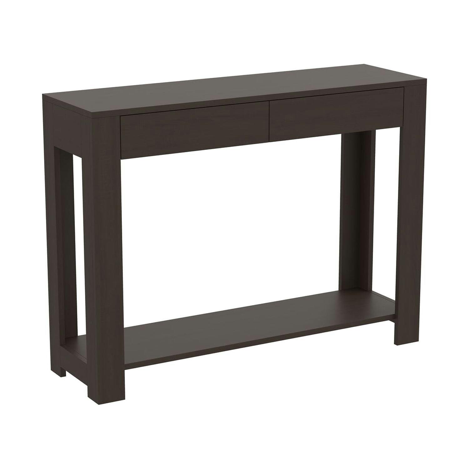 Cappuccino Elegance 40" Wood Console Table with Storage Drawers