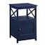 Cobalt Blue Oxford Square End Table with Cabinet Storage