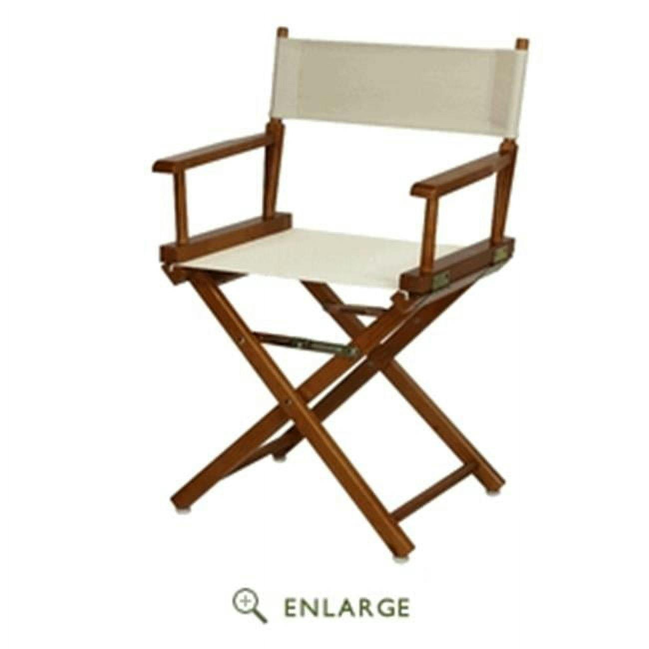Honey Oak Wood Director's Chair with Natural Wheat Canvas