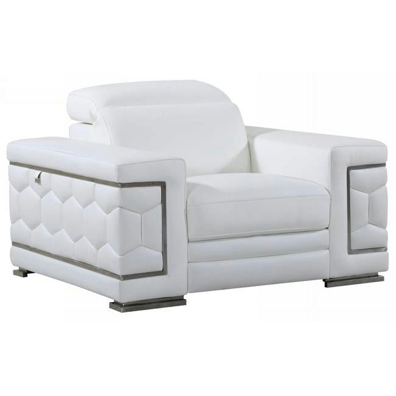 Elegant White Leather Recliner with Contemporary Design