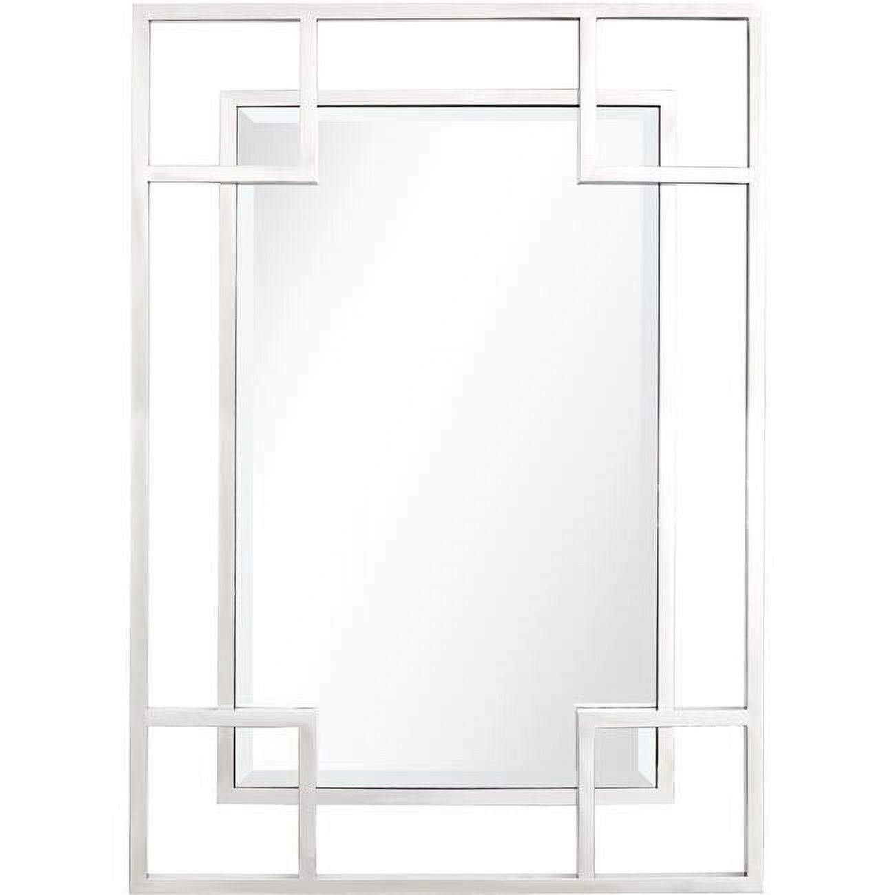 Sophisticated Kinney 47" Silver Stainless Steel Wall Mirror