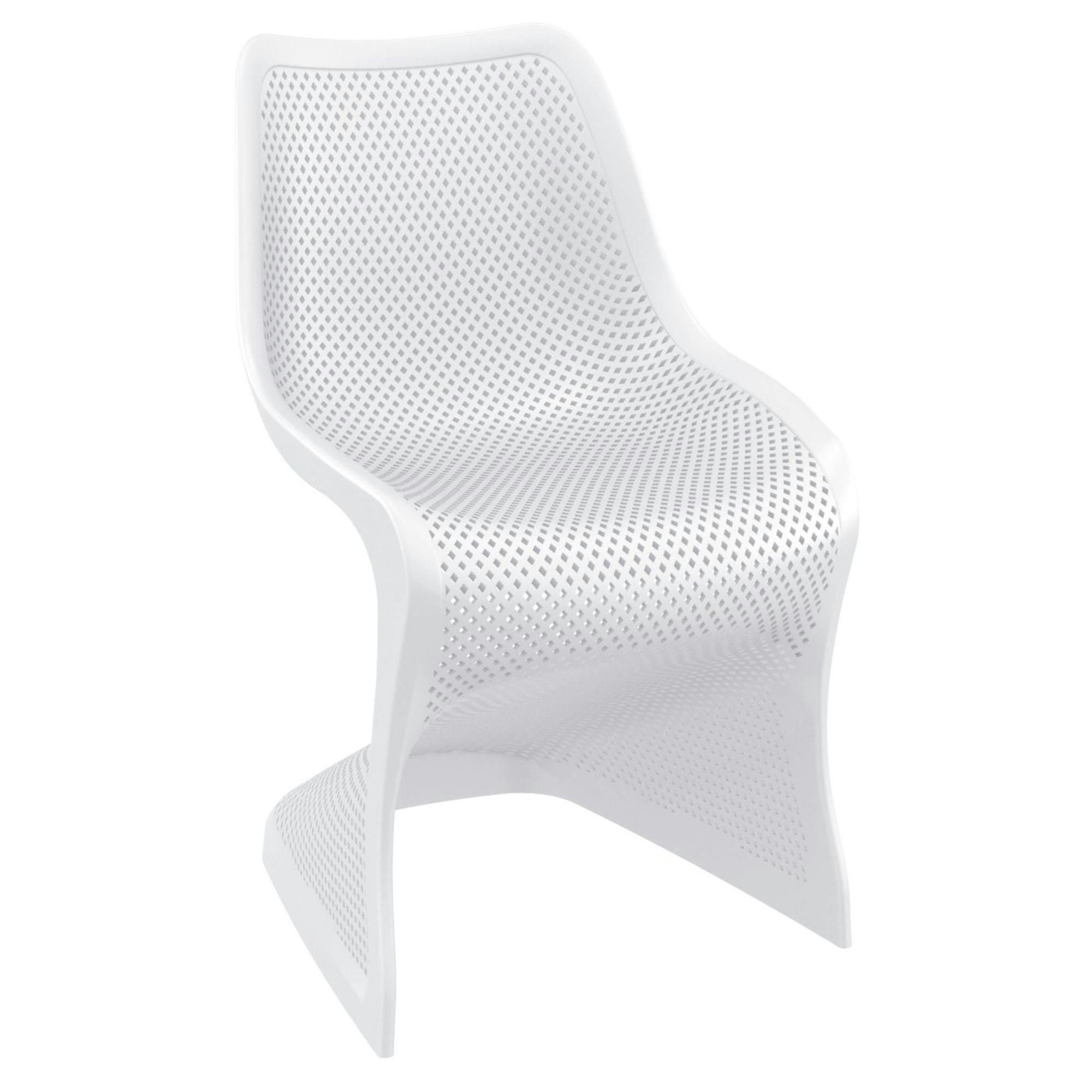 33.5" Coastal White Marine-Grade Resin Patio Dining Chair