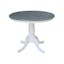 Eco-Friendly Transitional 39" Round Wood Dining Table in White & Heather Gray