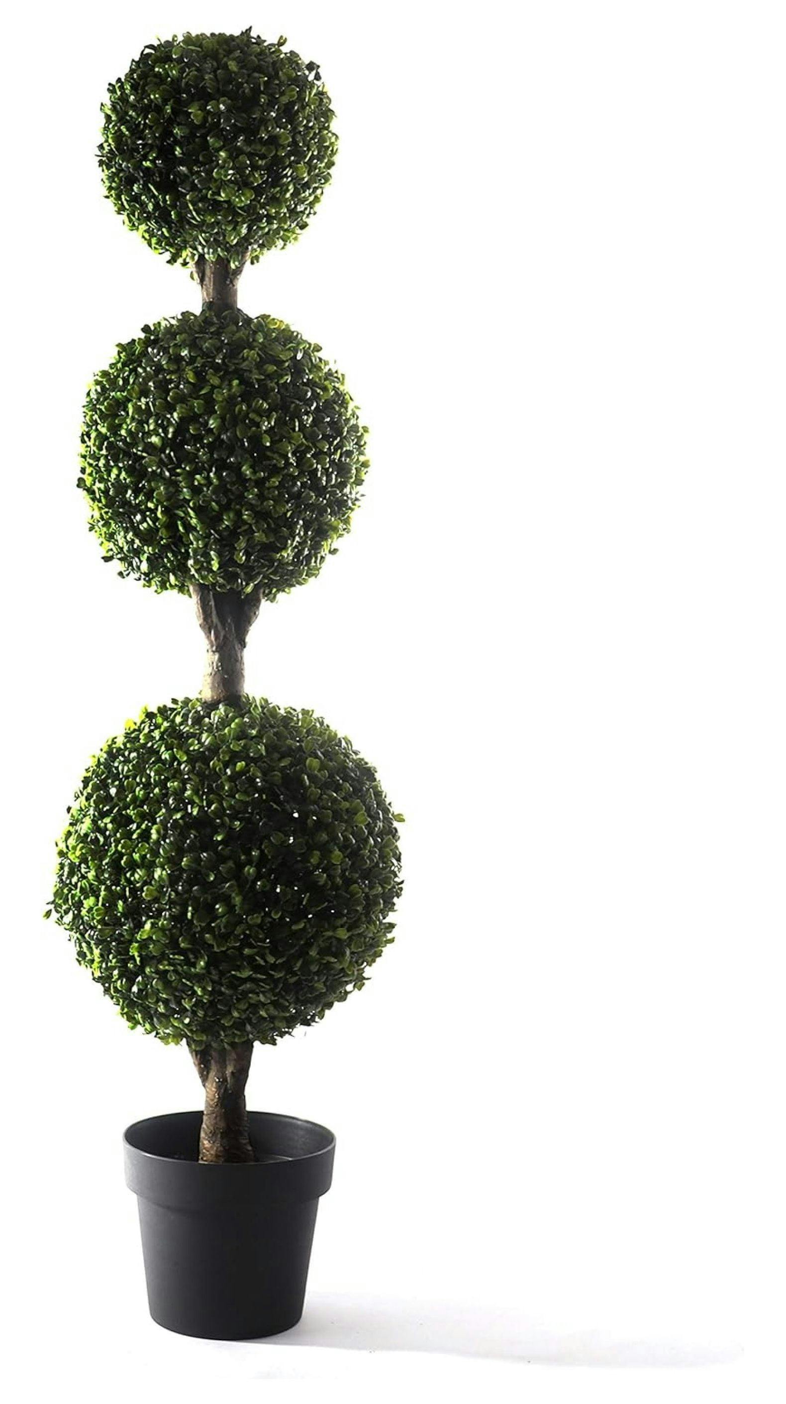 Eco-Friendly Lifelike Boxwood Topiary Twin Pack, UV Resistant