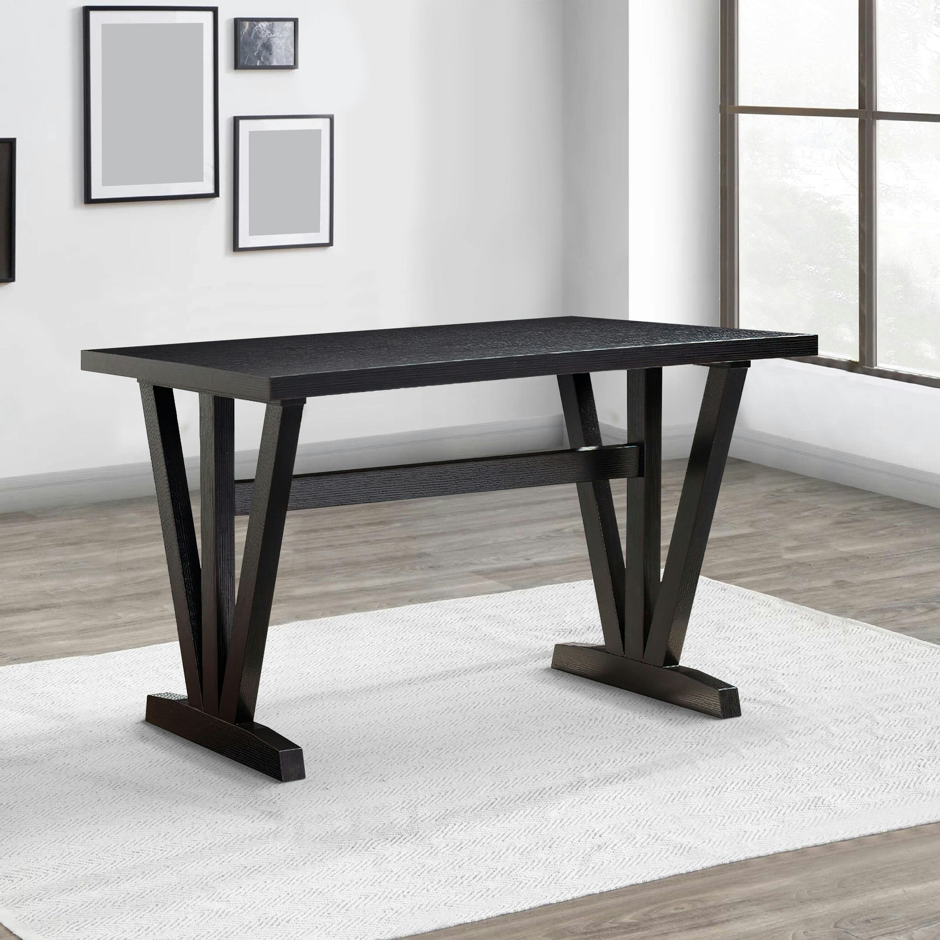 Ethan Classic Red Cocoa Black Wood Extendable Dining Table