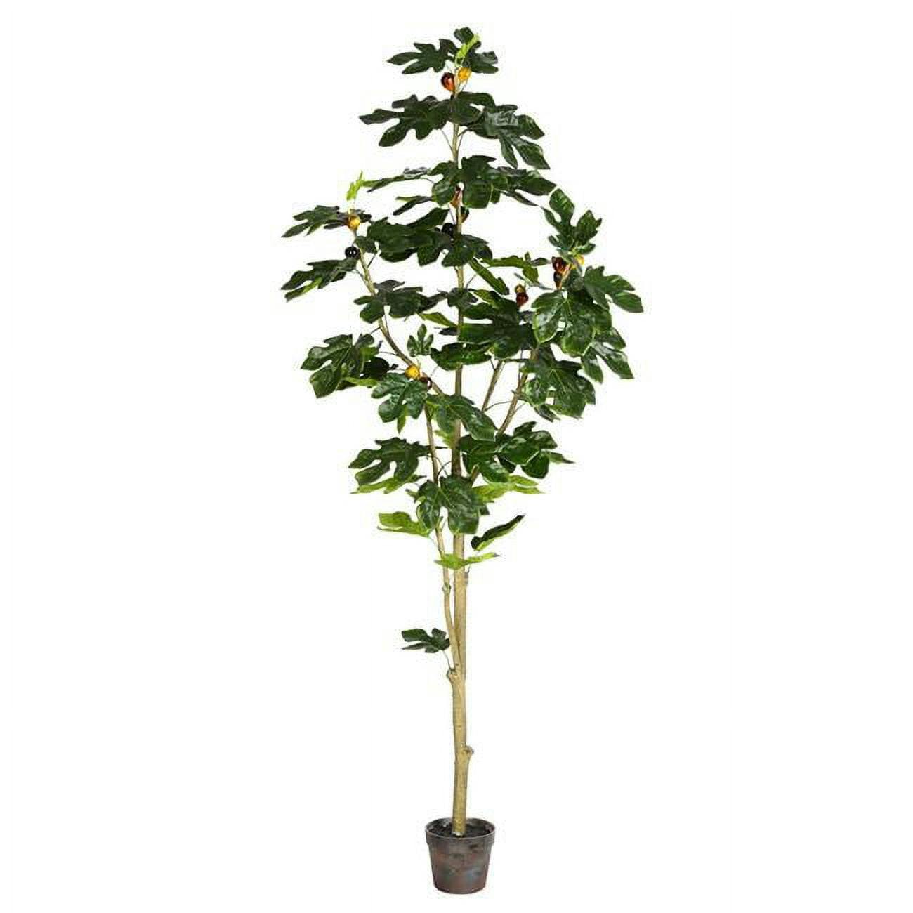 Festive 6' Lush Green Plastic Potted Fig Tree for Outdoor Christmas Decor