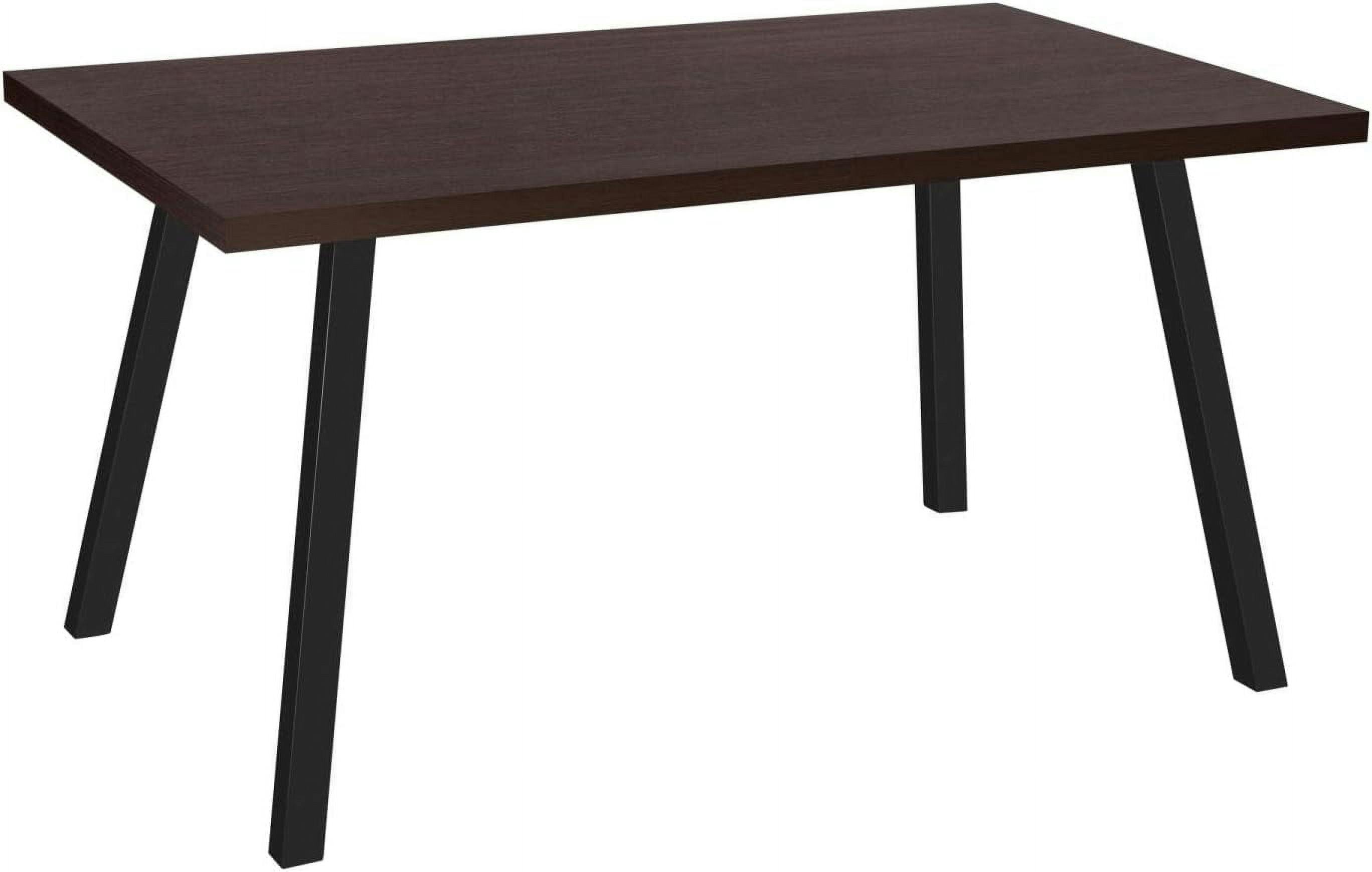 Espresso Reclaimed Wood 60" Dining Table with Black Metal Legs