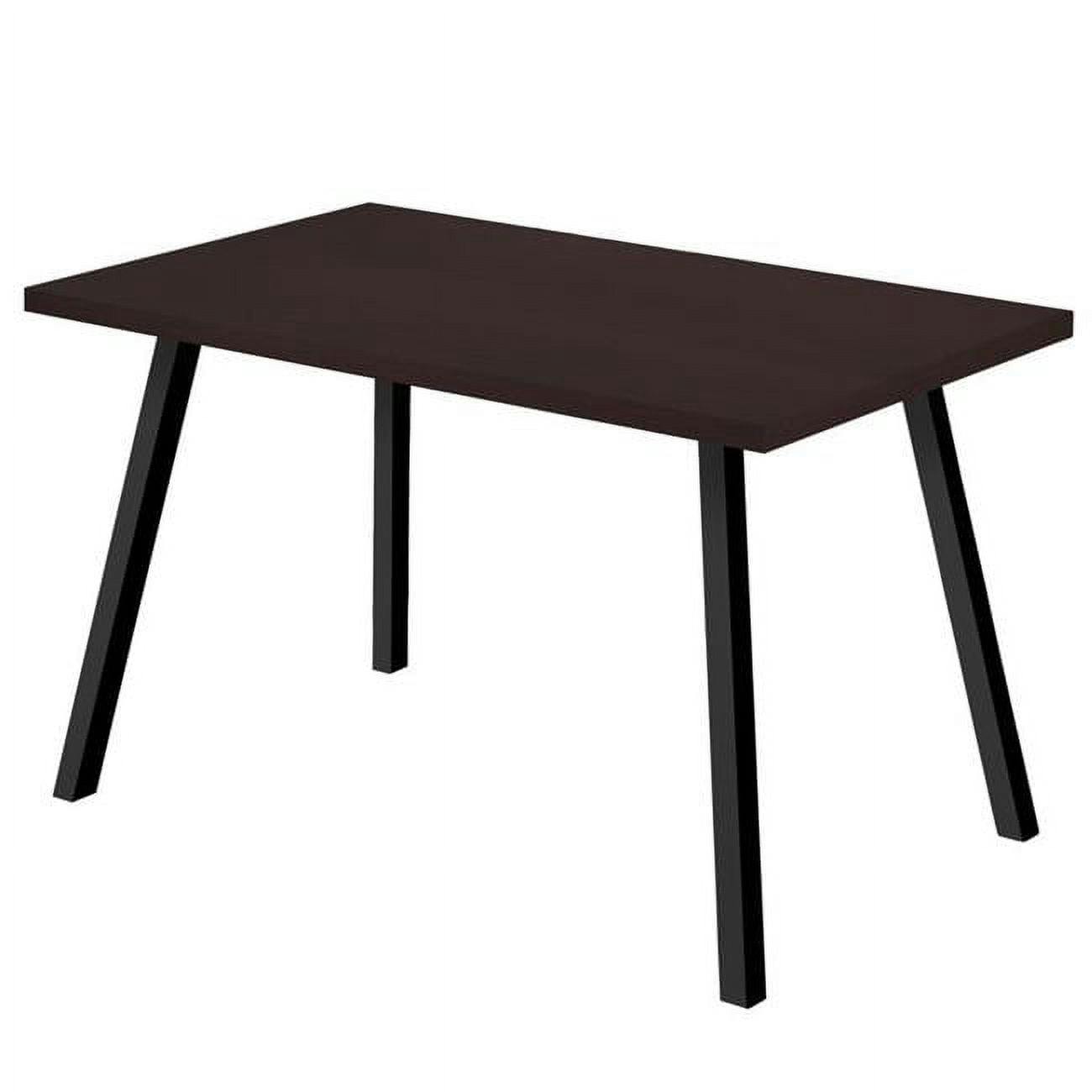Espresso Reclaimed Wood 60" Dining Table with Black Metal Legs