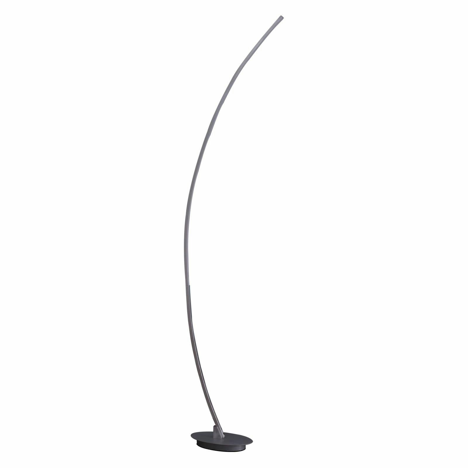 Bradie 62" Silver Arc LED Floor Lamp with Integrated Light