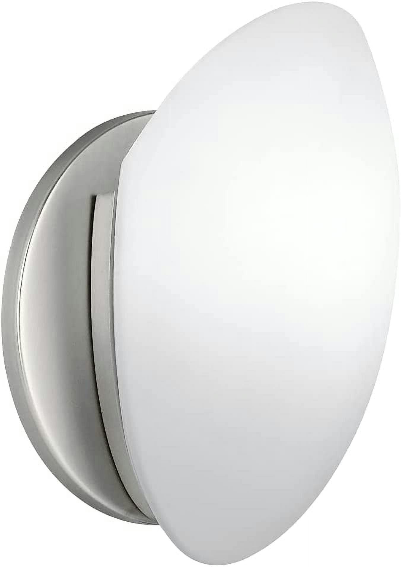 Modern Elegance 8" Brushed Nickel Wall Sconce with White Alabaster Glass