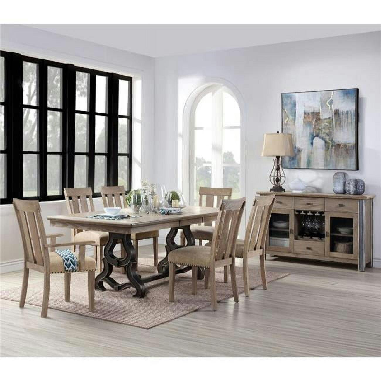 Nathaniel Transitional Two-Tone Extendable Dining Table