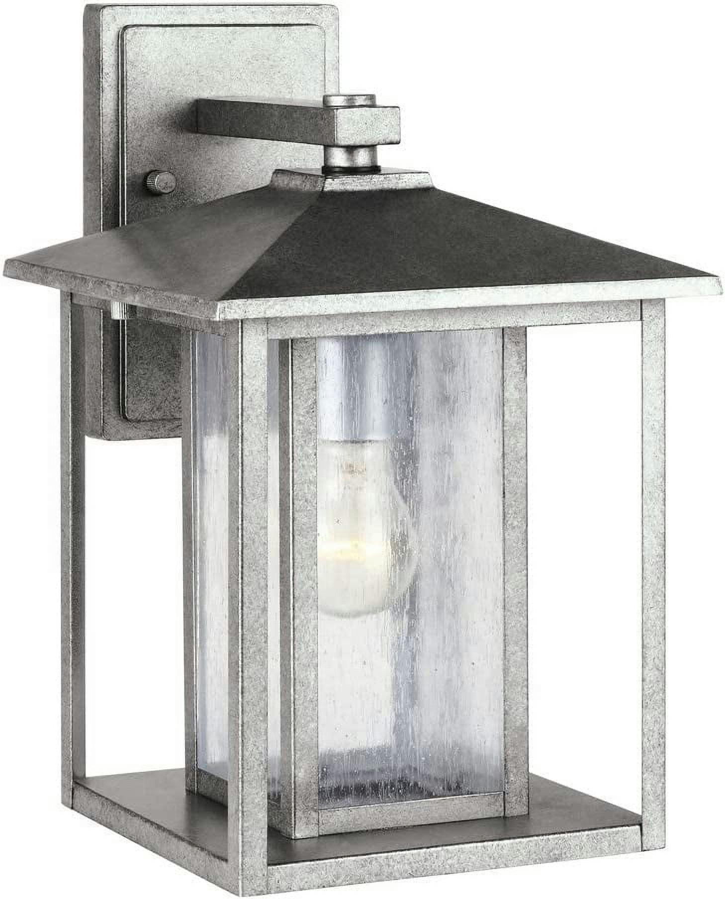 Hunnington Weathered Pewter Dimmable Outdoor Sconce with Clear Seeded Glass