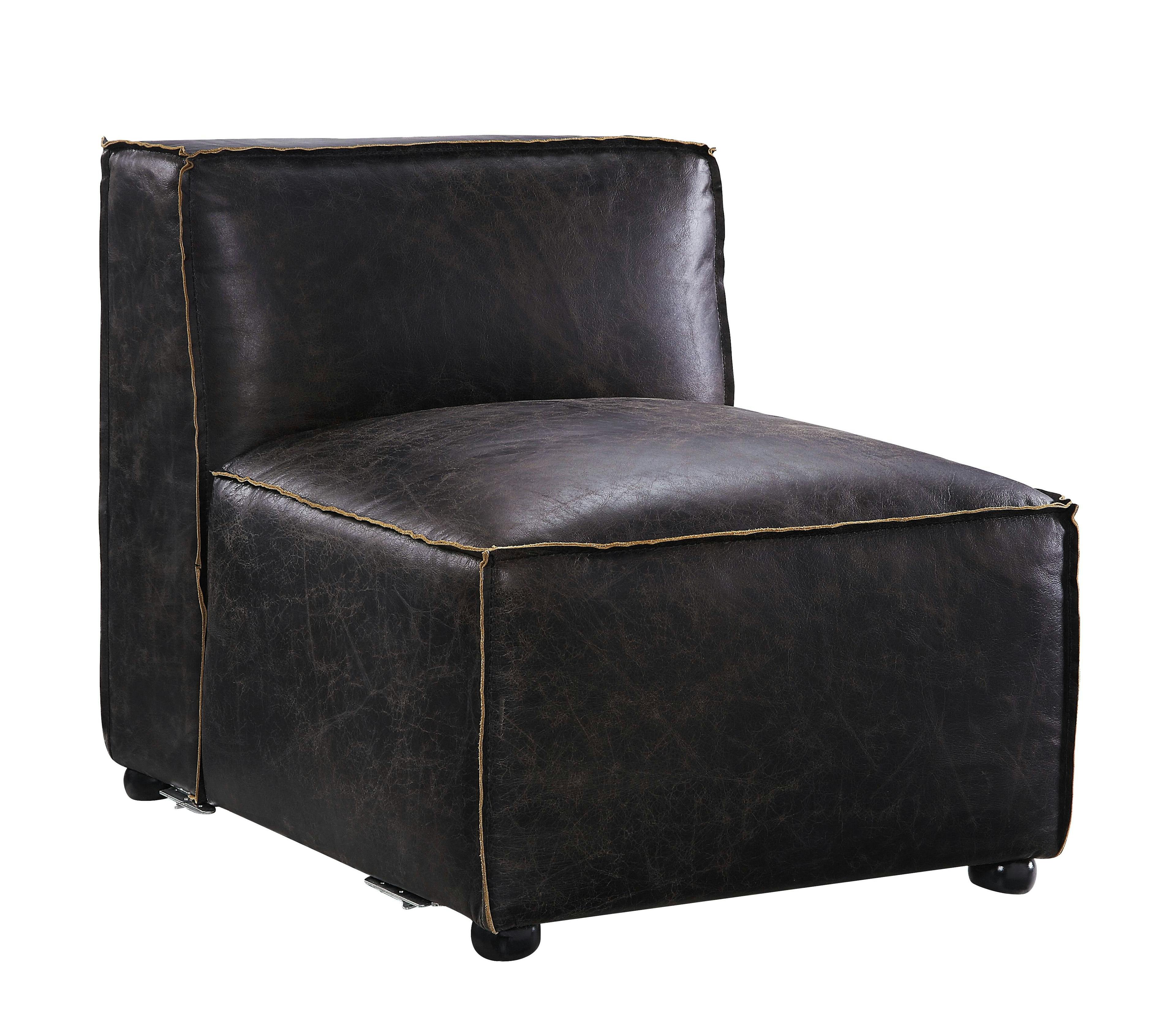Birdie 36" Antique Slate Top Grain Leather Modular Armless Chair