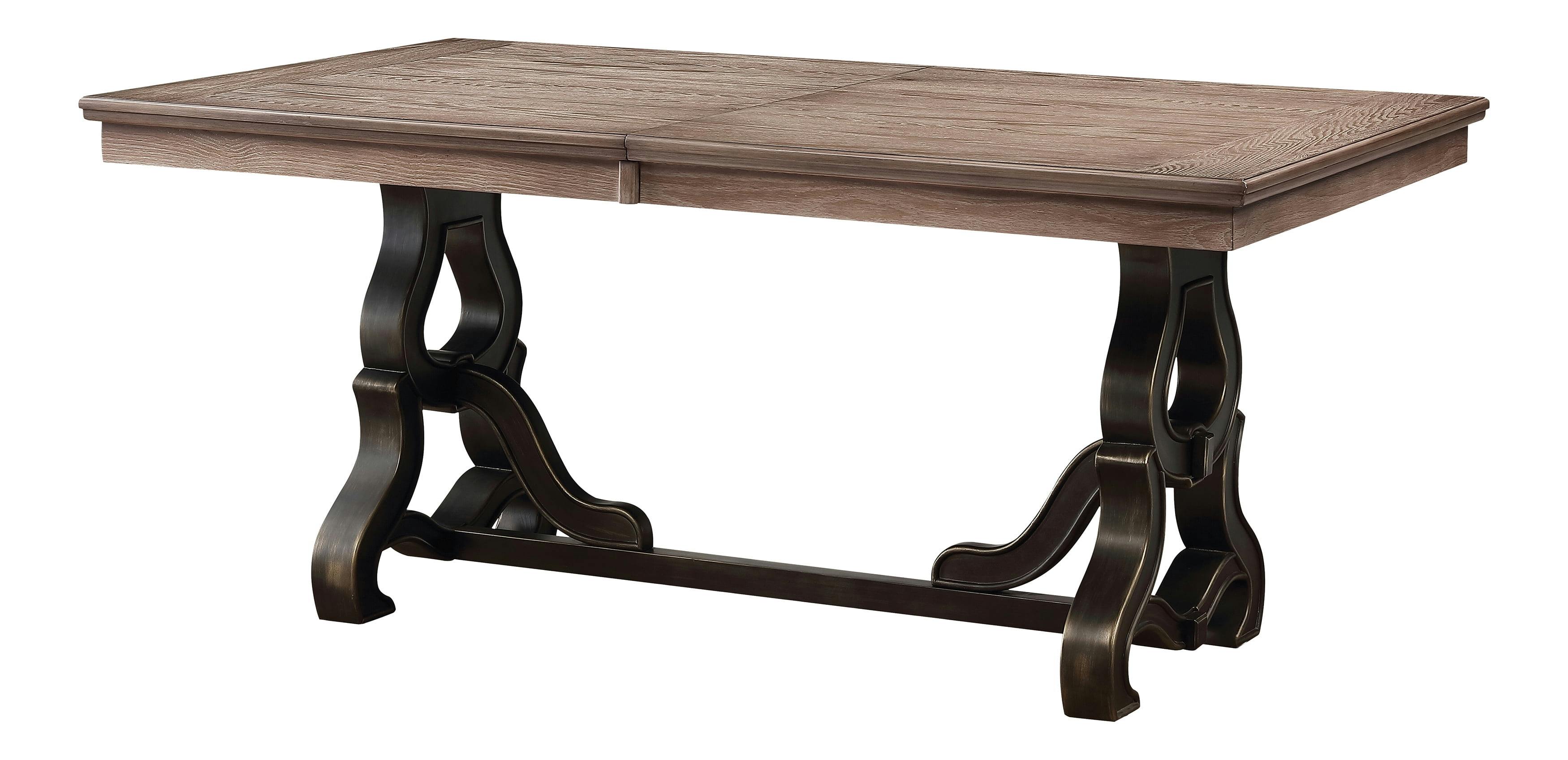 Nathaniel Transitional Two-Tone Extendable Dining Table