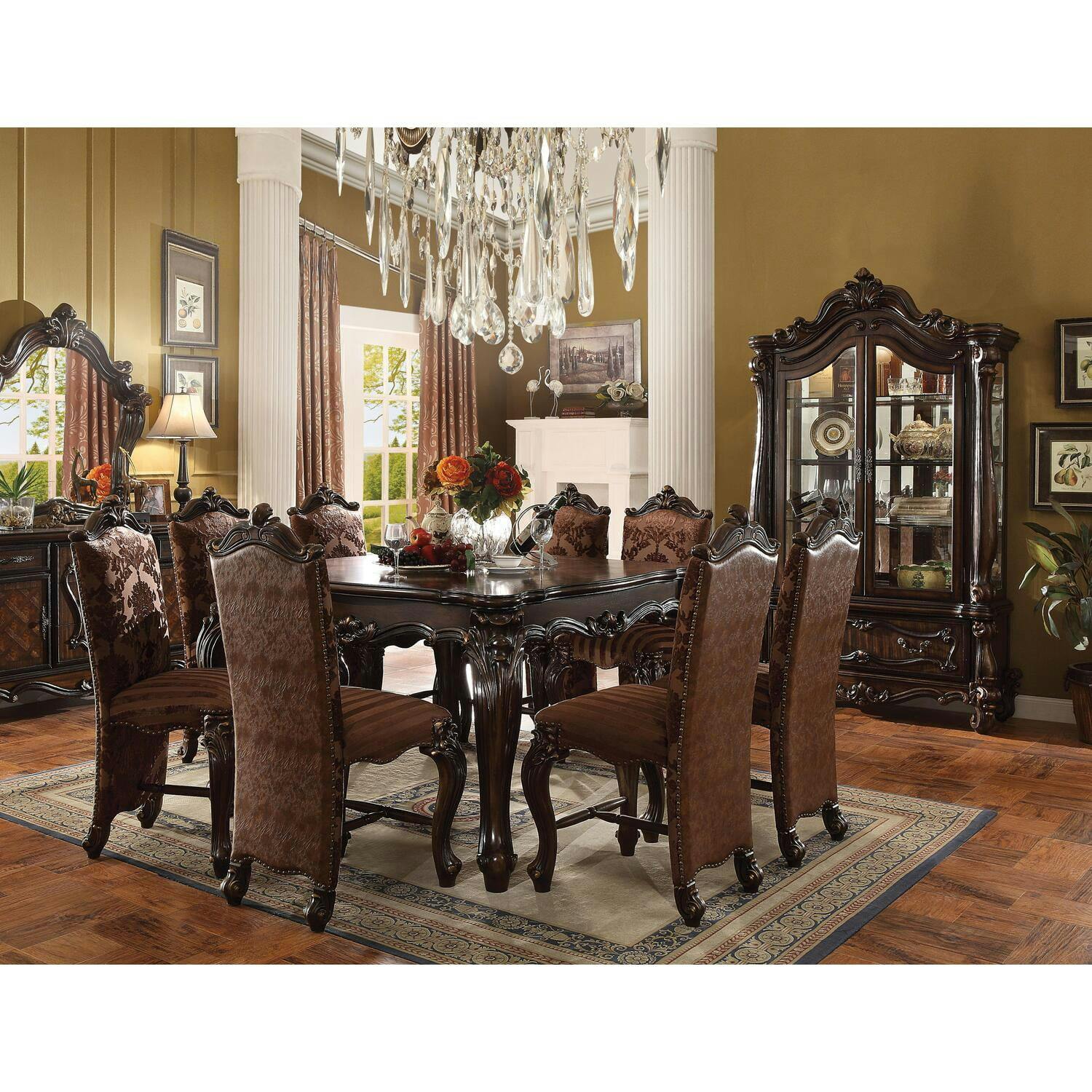 Versailles Cherry Oak Extendable Counter Height Dining Table