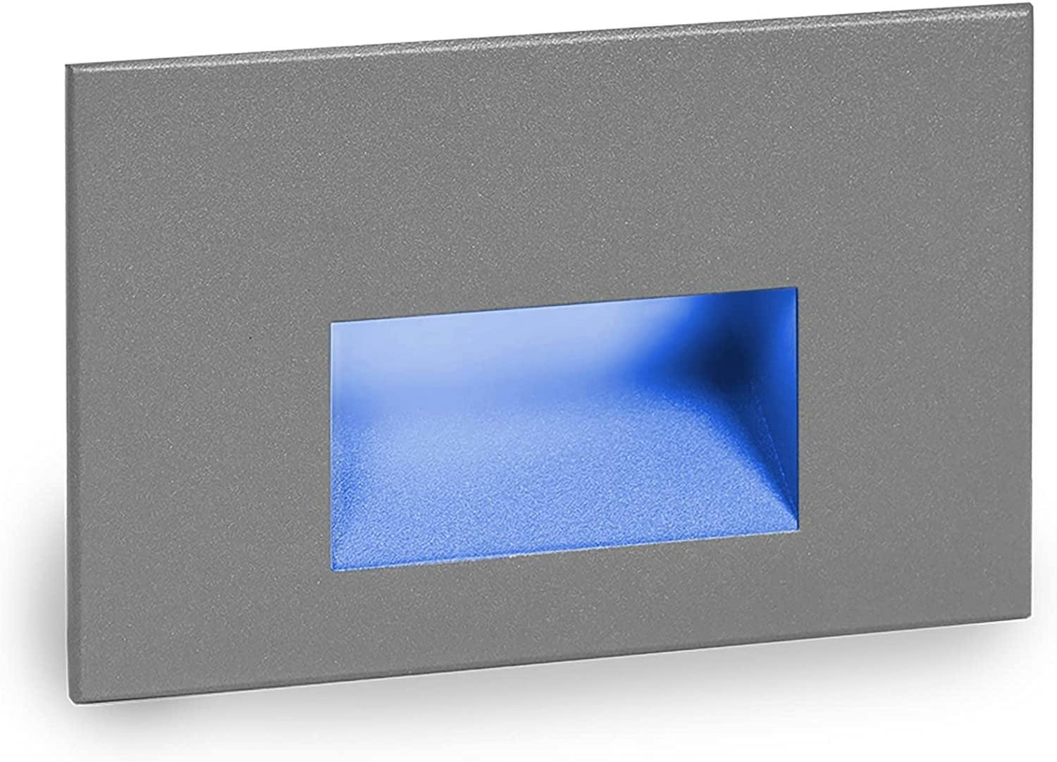 Sleek Graphite LED Step and Wall Light with Dimmable Blue Lens