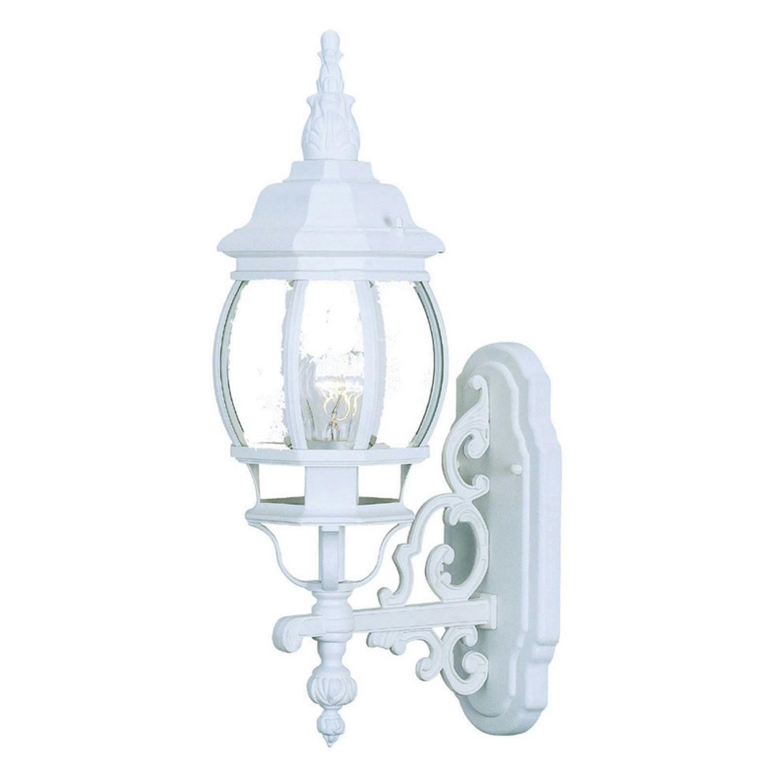 Chateau Textured White Aluminum Outdoor Wall Lantern Sconce