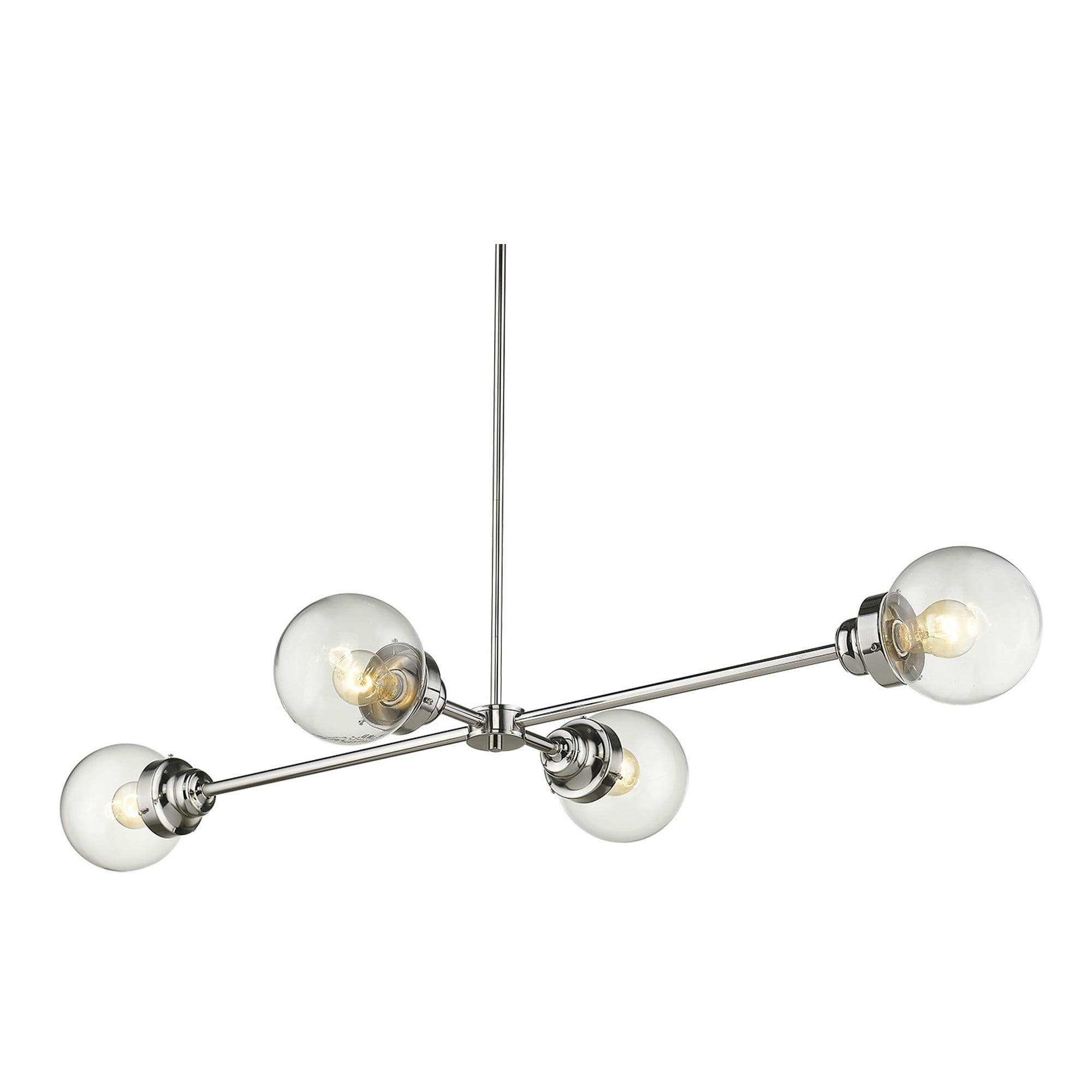 Portsmith Polished Nickel 48" Linear Glass Chandelier with LED
