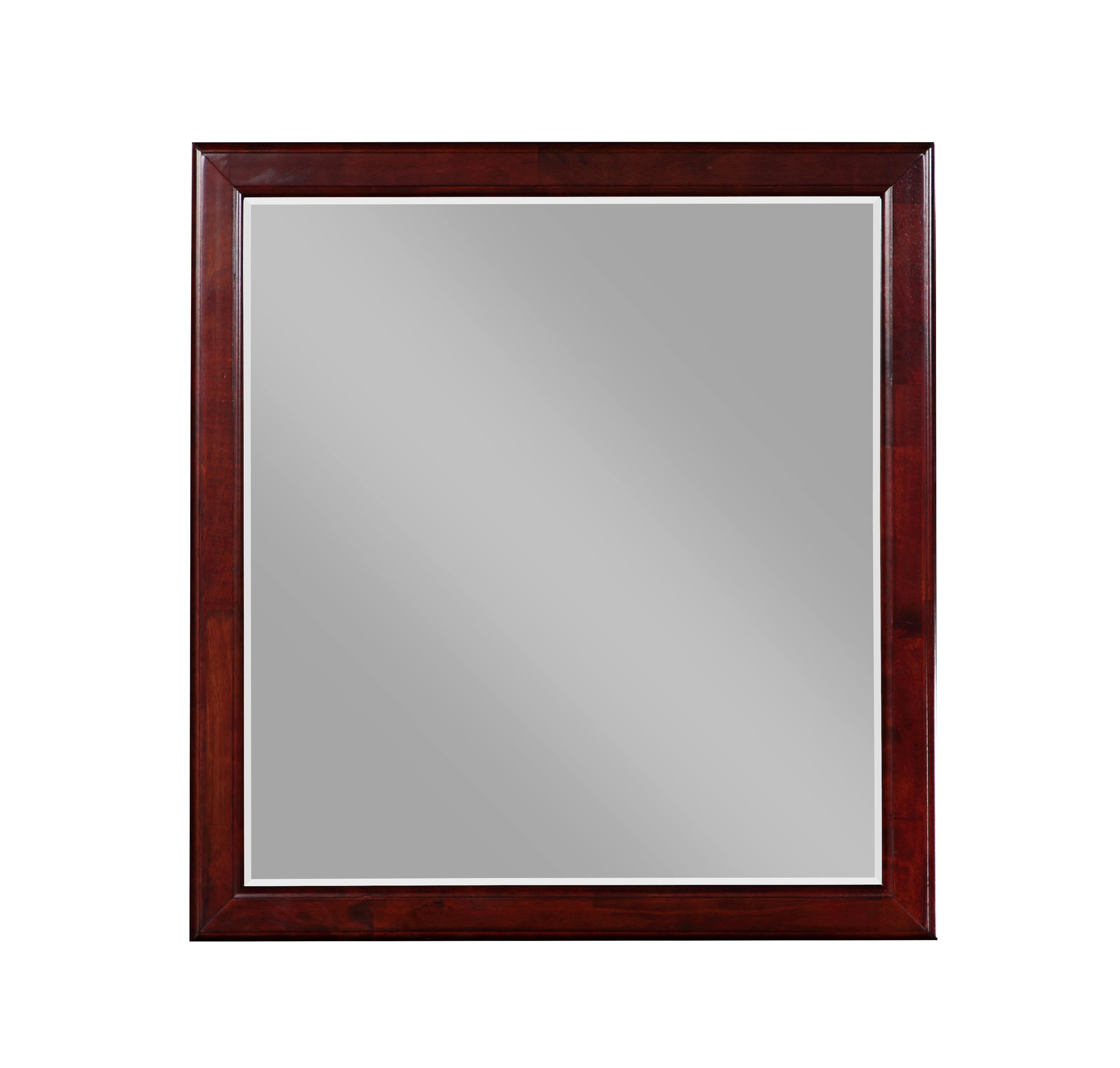 Louis Philippe 39'' Cherry Wood Rectangular Bedroom Mirror