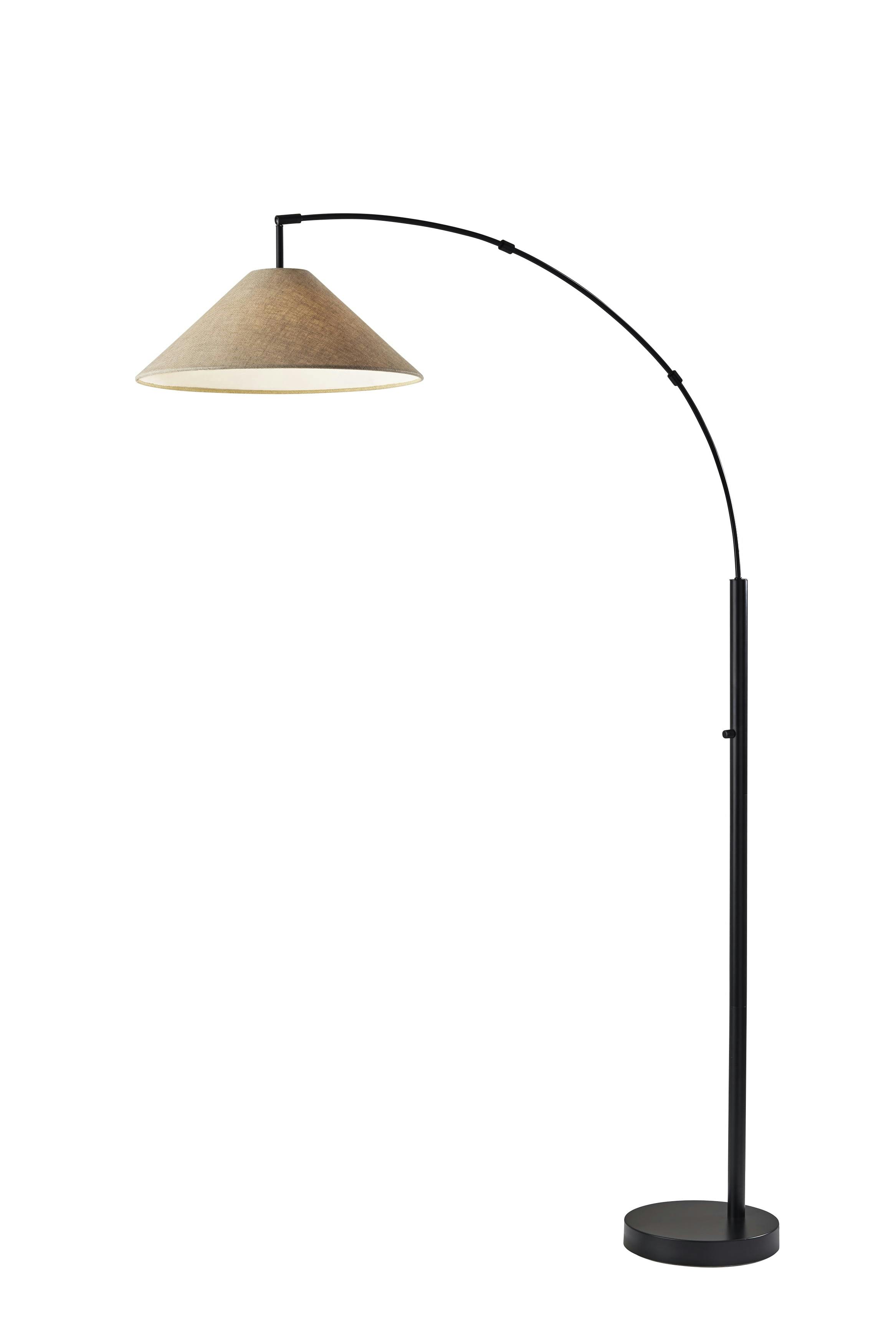 Braxton Modern Arc Adjustable Floor Lamp in Dark Bronze