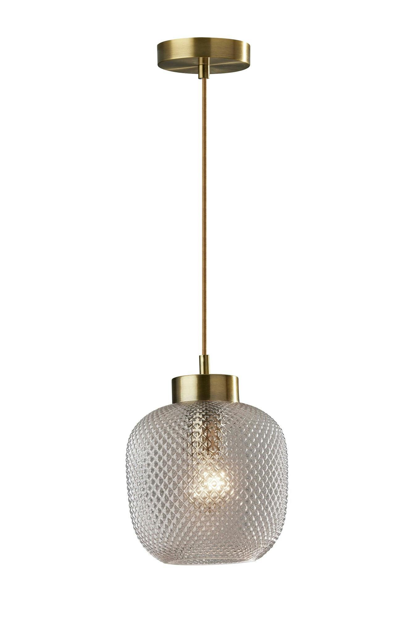 Mini Contemporary Brass & Glass Pendant Light