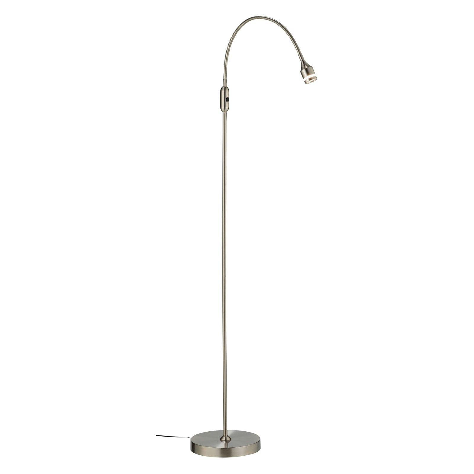 Adesso Arc Adjustable Brushed Steel LED Floor Lamp, 45"-56" Height