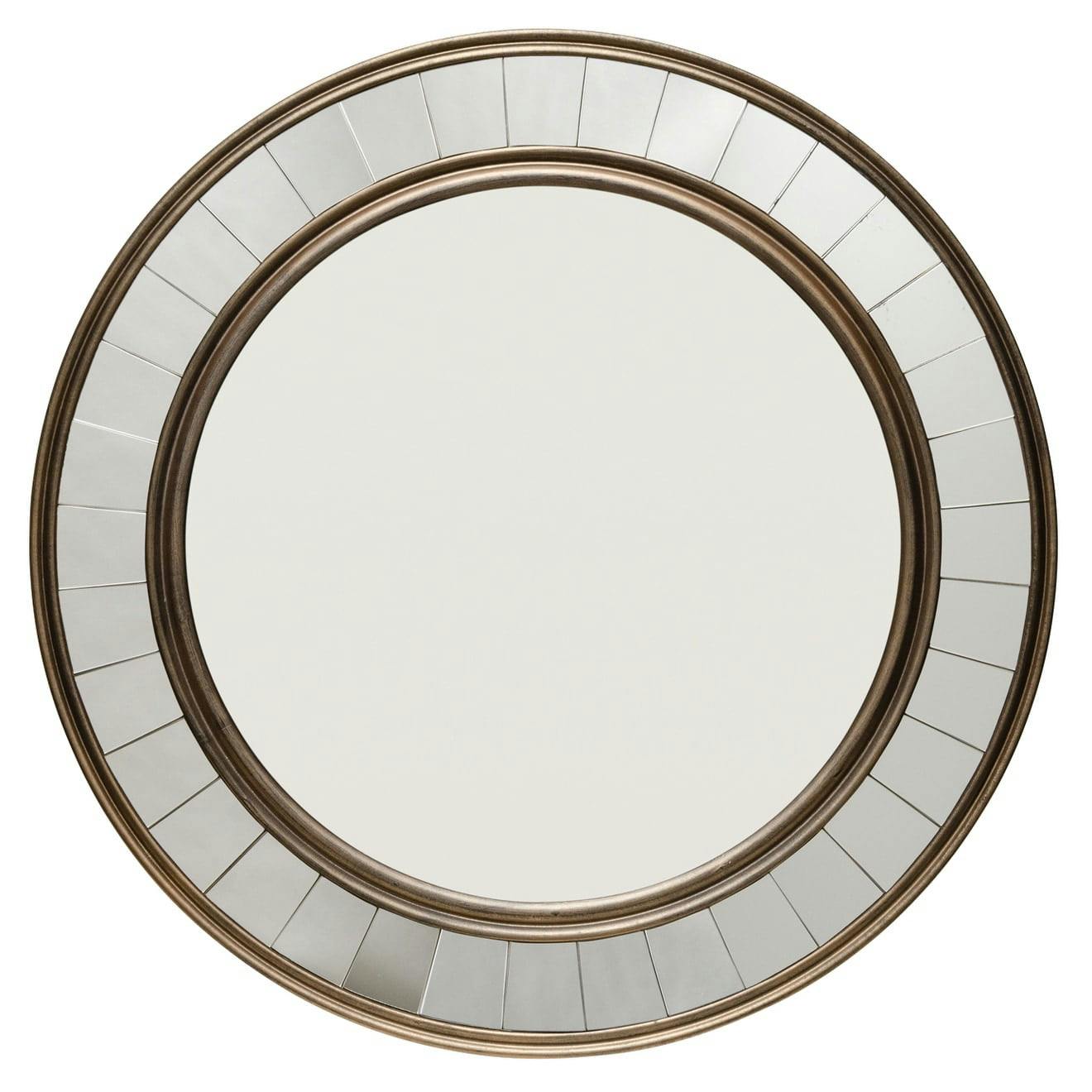 Eloise Round Antique Bronze and Gold Wood Wall Mirror - 30.5"