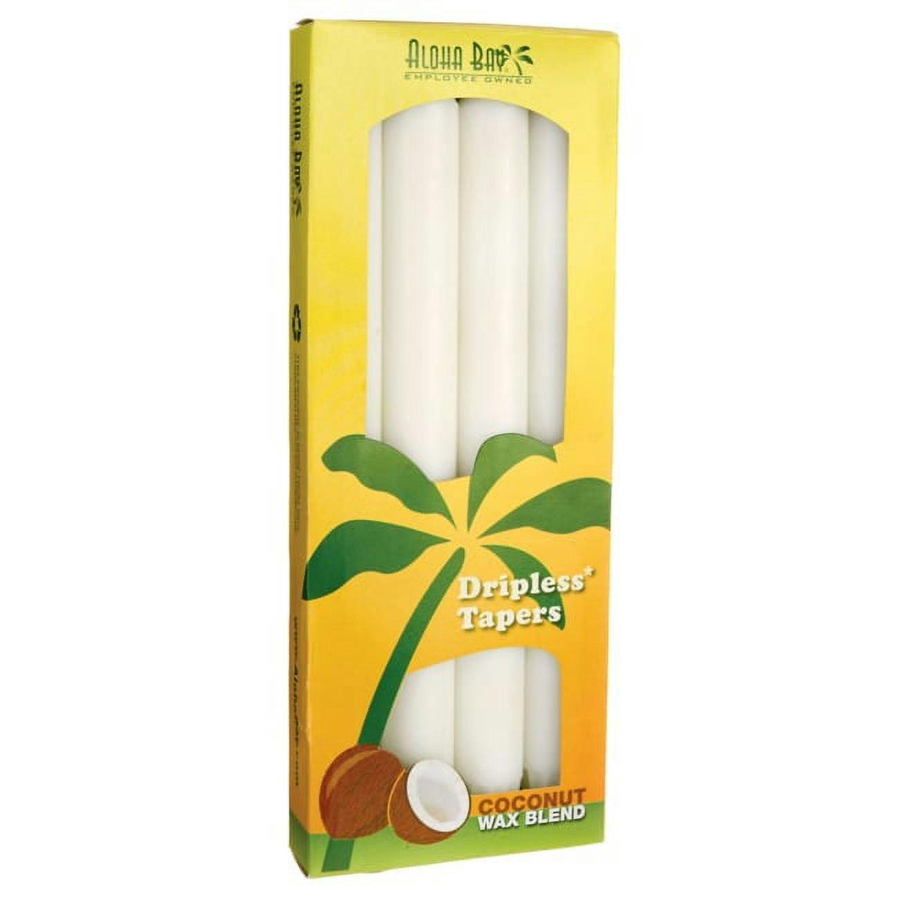 Elegant White Palm Wax Taper Candles, Set of 4