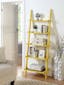 Sunshine Yellow Solid Pine and Birch Veneer Ladder Bookshelf