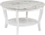 Heritage 30" Round White Faux Marble Coffee Table with Shelf