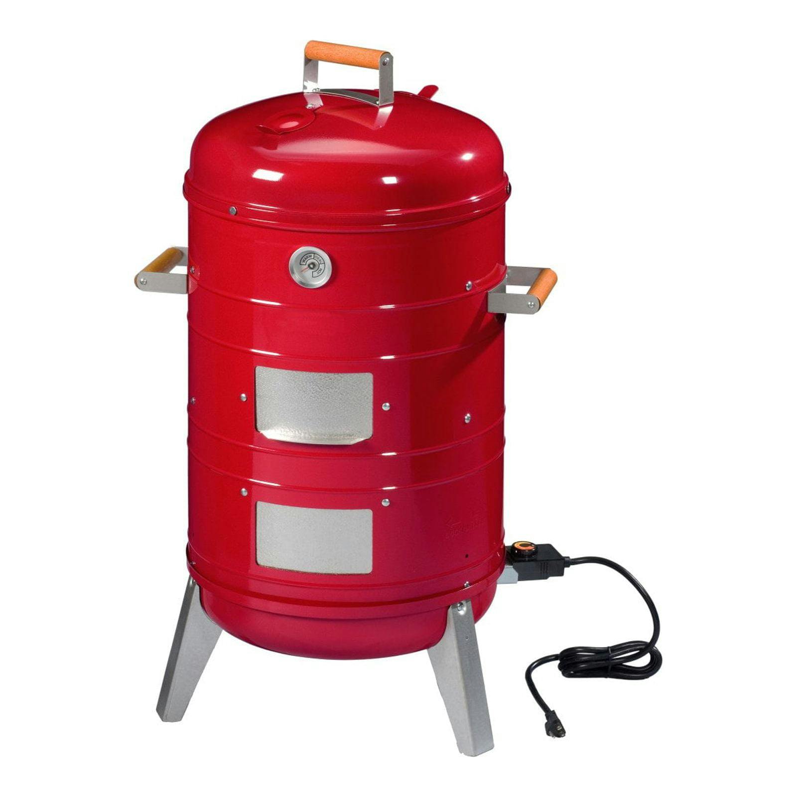 Americana 4-in-1 Electric/Charcoal Portable Water Smoker and Grill, 18" Red
